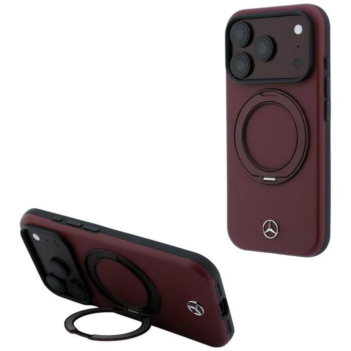 Mercedes Leather with Ring Stand MagSafe Apple iPhone 18 Pro / 17 Pro burgundy