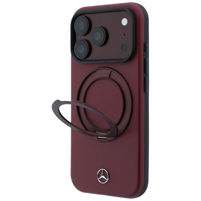 Mercedes Leather with Ring Stand MagSafe Apple iPhone 18 Pro / 17 Pro burgundy