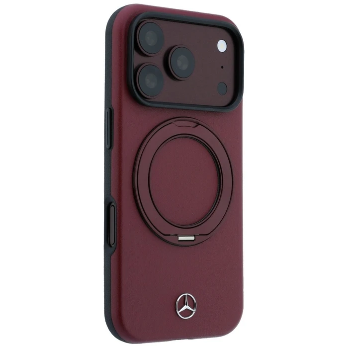 Mercedes Leather with Ring Stand MagSafe Apple iPhone 18 Pro / 17 Pro burgundy