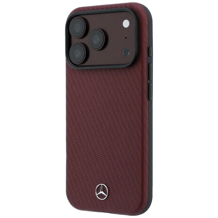Mercedes Grill Pattern Leather MagSafe Apple iPhone 18 Pro / 17 Pro burgundy