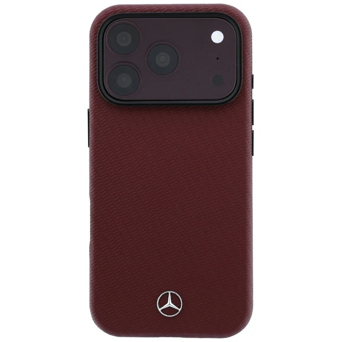 Mercedes Grill Pattern Leather MagSafe Apple iPhone 18 Pro / 17 Pro burgundy