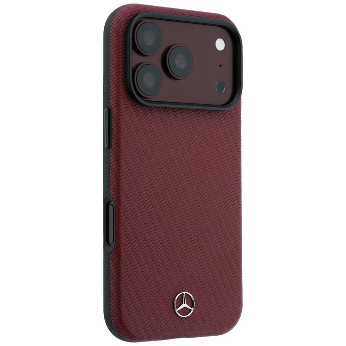 Mercedes Grill Pattern Leather MagSafe Apple iPhone 18 Pro / 17 Pro burgundy