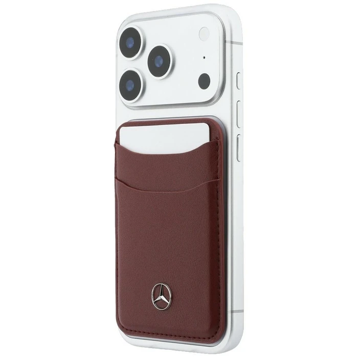 Mercedes Grill Pattern Leather MagSafe Apple iPhone 18 Pro / 17 Pro burgundy