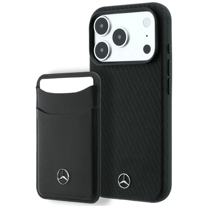 Mercedes Grill Pattern Leather MagSafe Apple iPhone 18 Pro / 17 Pro black