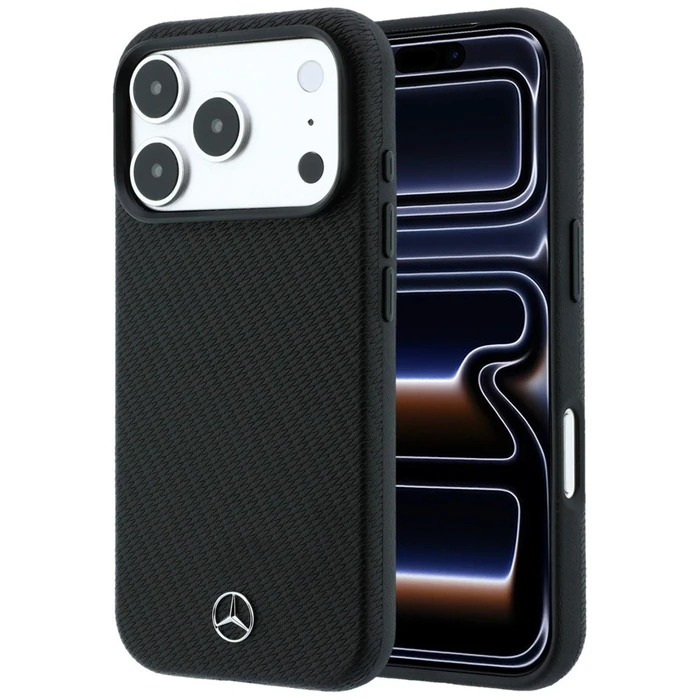 Mercedes Grill Pattern Leather MagSafe Apple iPhone 18 Pro / 17 Pro black