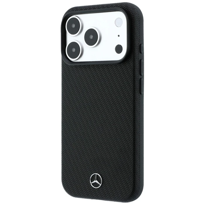 Mercedes Grill Pattern Leather MagSafe Apple iPhone 18 Pro / 17 Pro black