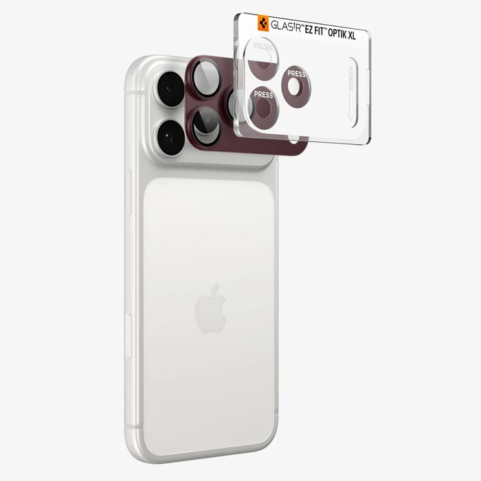 Spigen Optik Pro XL Glas.tr Ez Fit Camera Protector Apple iPhone 18 Pro Burgundy