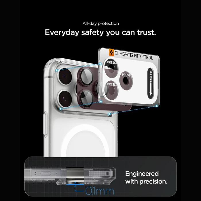 Spigen Optik Pro XL Glas.tr Ez Fit Camera Protector Apple iPhone 18 Pro Burgundy