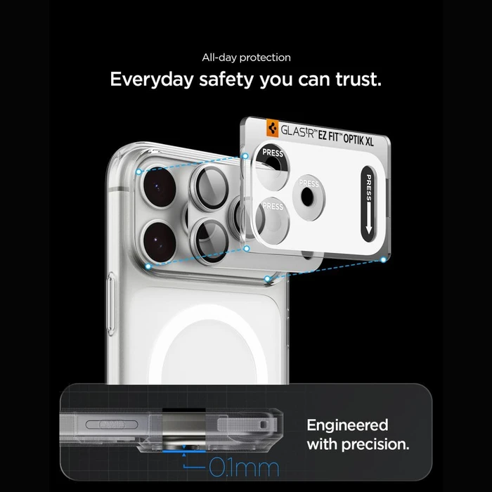 Spigen Optik Pro XL Glas.tr Ez Fit Camera Protector Apple iPhone 18 Pro Silver