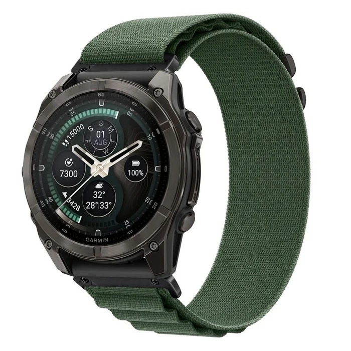 Tech-Protect Nylon Pro for Garmin Fenix 5x / 5x Plus / 6x / 6x Pro / 7x / 8 / 8 Pro / 9 / 9 Pro 47 mm Military Green