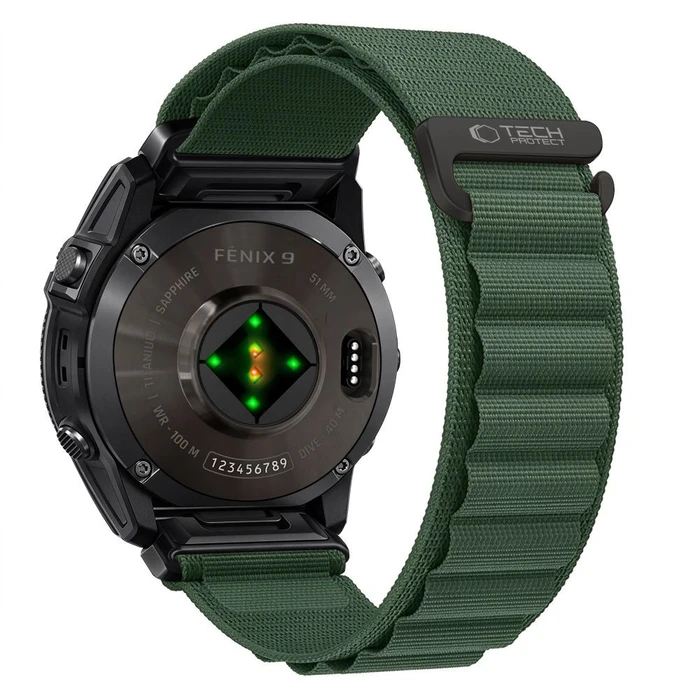 Tech-Protect Nylon Pro for Garmin Fenix 5x / 5x Plus / 6x / 6x Pro / 7x / 8 / 8 Pro / 9 / 9 Pro 51 mm Military Green