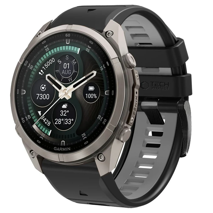 Tech-Protect Iconband Pro for Garmin Fenix 5x / 5x Plus / 6x / 6x Pro / 7x / 8 / 8 Pro / 9 / 9 Pro 51 mm Black/grey