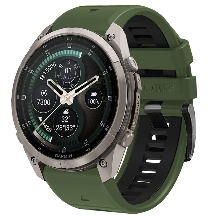 Tech-Protect Iconband Pro for Garmin Fenix 5x / 5x Plus / 6x / 6x Pro / 7x / 8 / 8 Pro / 9 / 9 Pro 47 mm Green/black