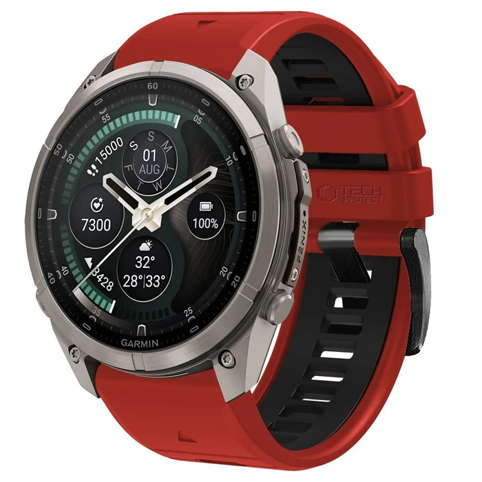 Tech-Protect Iconband Pro for Garmin Fenix 5x / 5x Plus / 6x / 6x Pro / 7x / 8 / 8 Pro / 9 / 9 Pro 47 mm Red/black