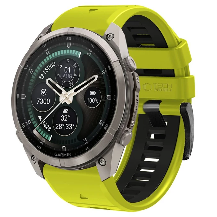 Tech-Protect Iconband Pro for Garmin Fenix 5x / 5x Plus / 6x / 6x Pro / 7x / 8 / 8 Pro / 9 / 9 Pro 47 mm Lime/black