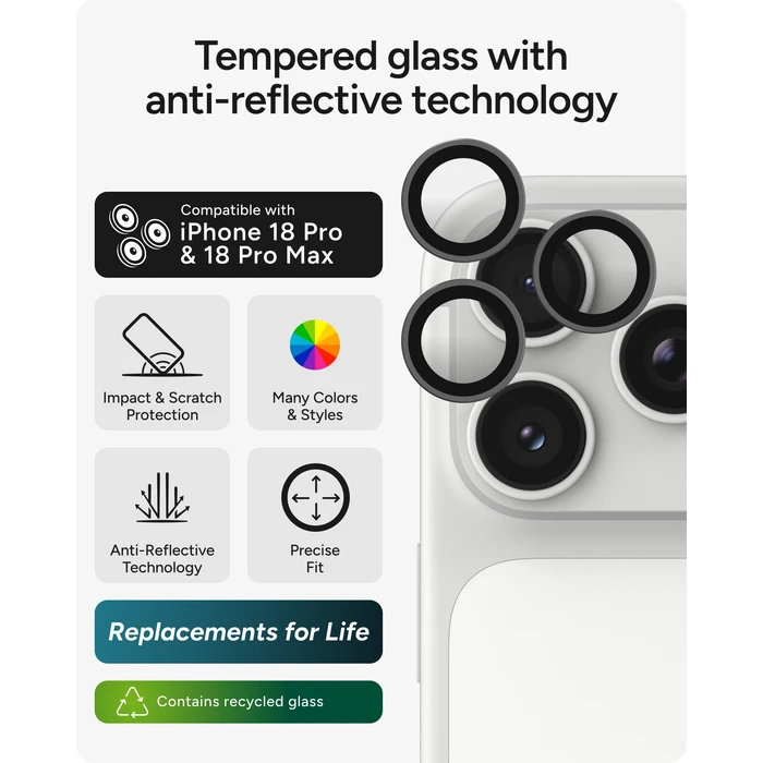 ZAGG Invisibleshield Camera Rings Apple iPhone 18 Pro / 18 Pro Max (silver)
