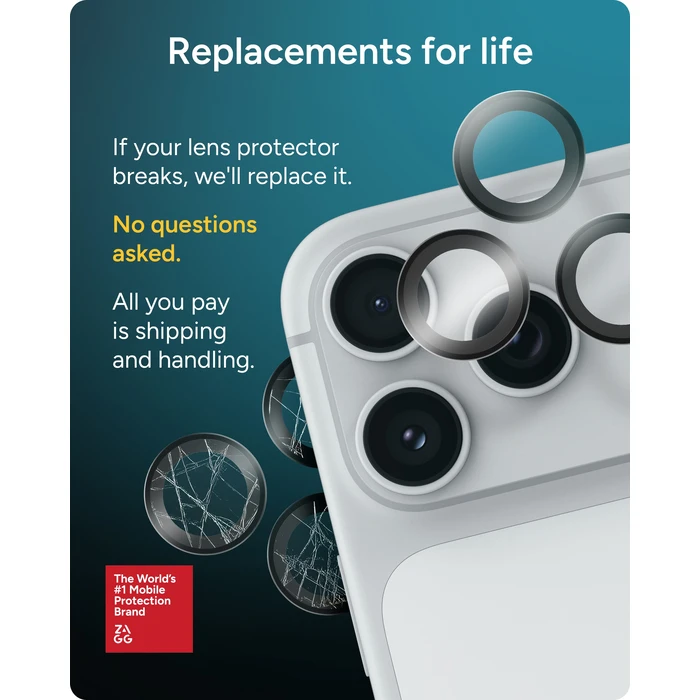 ZAGG Invisibleshield Camera Rings Apple iPhone 18 Pro / 18 Pro Max (silver)
