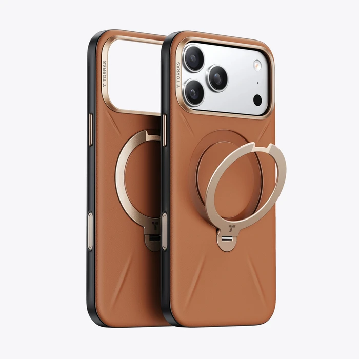 TORRAS Ostand Q3 VegSkin Apple iPhone 18 Pro / 17 Pro MagSafe (brown)