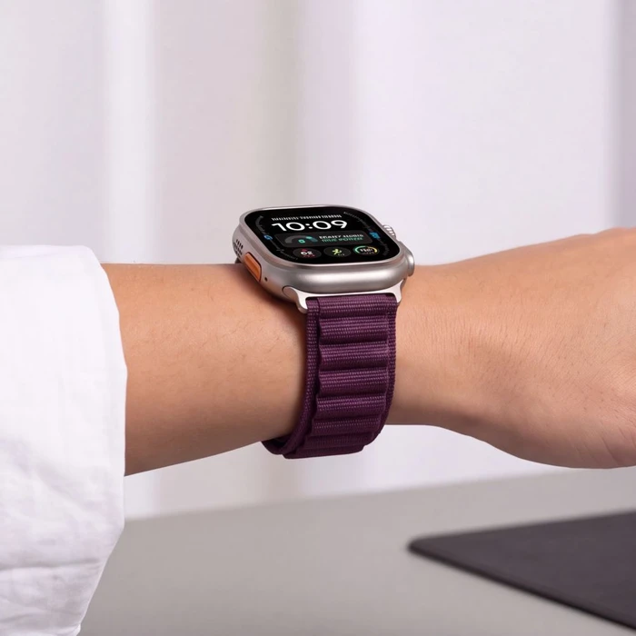 Tech-Protect Nylon Pro Apple Watch 8 / 9 / 10 / 11 / 12 / SE / Ultra 44/45/46/49 mm Deep Burgundy