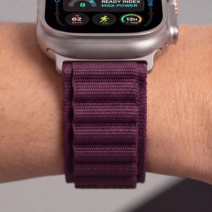 Tech-Protect Nylon Pro Apple Watch 8 / 9 / 10 / 11 / 12 / SE / Ultra 44/45/46/49 mm Deep Burgundy