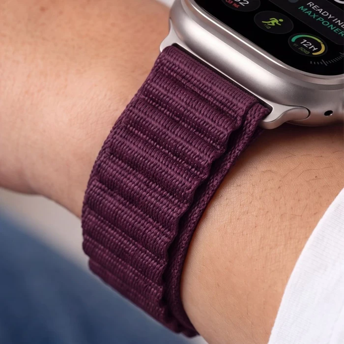 Tech-Protect Nylon Pro Apple Watch 8 / 9 / 10 / 11 / 12 / SE / Ultra 44/45/46/49 mm Deep Burgundy