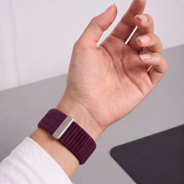 Tech-Protect Nylonloop Apple Watch 8 / 9 / 10 / 11 / 12 / SE 40/41/42 mm Deep Burgundy