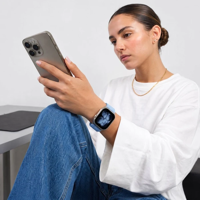 Tech-Protect Nylonloop Apple Watch 8 / 9 / 10 / 11 / 12 / SE 40/41/42 mm Baby Blue