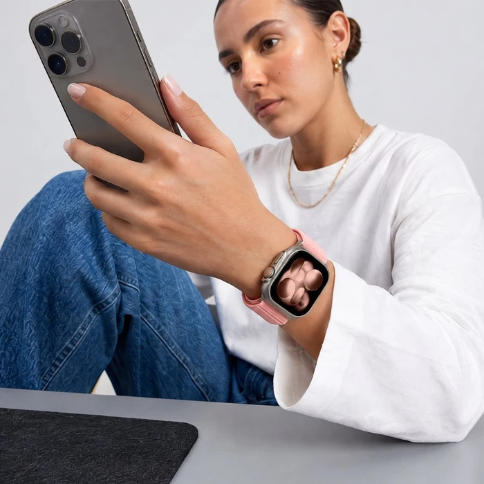 Tech-Protect Nylonloop Apple Watch 8 / 9 / 10 / 11 / 12 / SE 40/41/42 mm Blush Pink