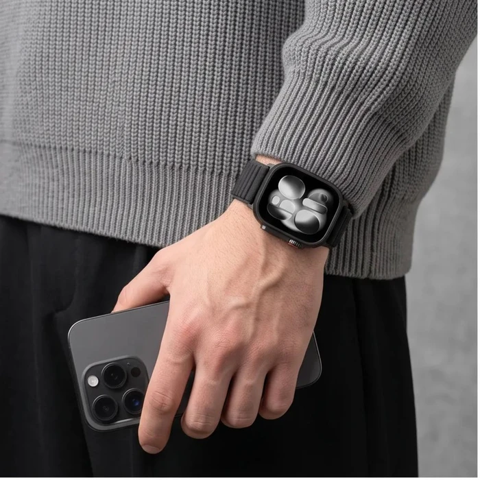 Tech-Protect Nylonloop Apple Watch 8 / 9 / 10 / 11 / 12 / SE / Ultra 44/45/46/49 mm Black