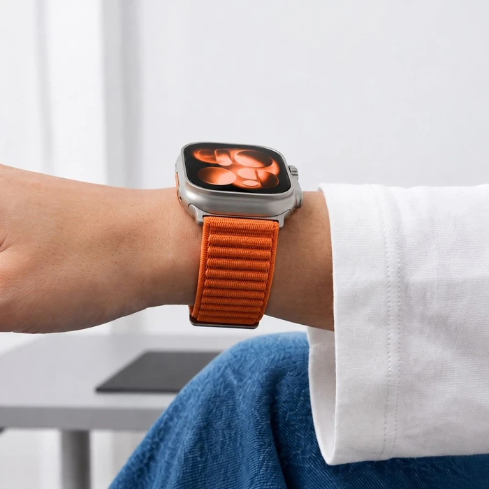 Tech-Protect Nylonloop Apple Watch 8 / 9 / 10 / 11 / 12 / SE / Ultra 44/45/46/49 mm Orange