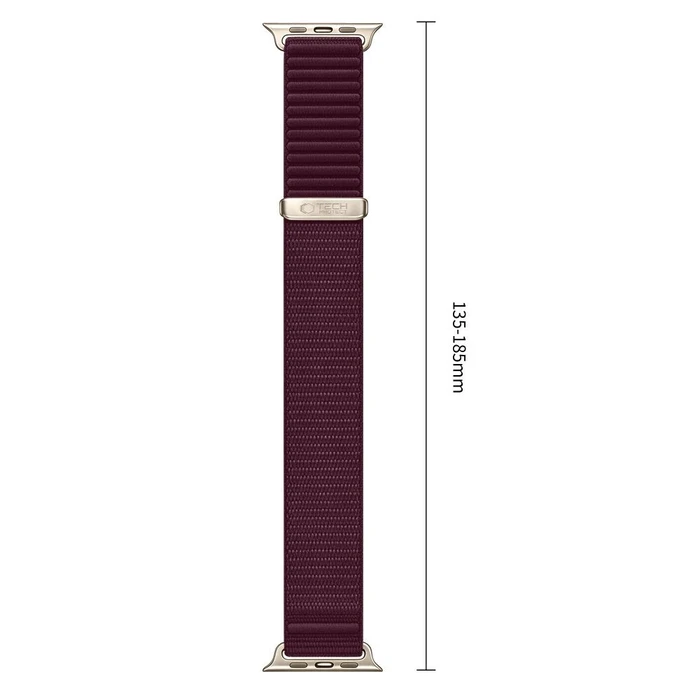 Tech-Protect Nylonloop Apple Watch 8 / 9 / 10 / 11 / 12 / SE / Ultra 44/45/46/49 mm Deep Burgundy