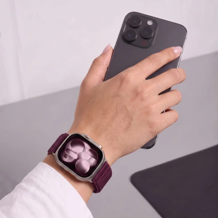 Tech-Protect Nylonloop Apple Watch 8 / 9 / 10 / 11 / 12 / SE / Ultra 44/45/46/49 mm Deep Burgundy