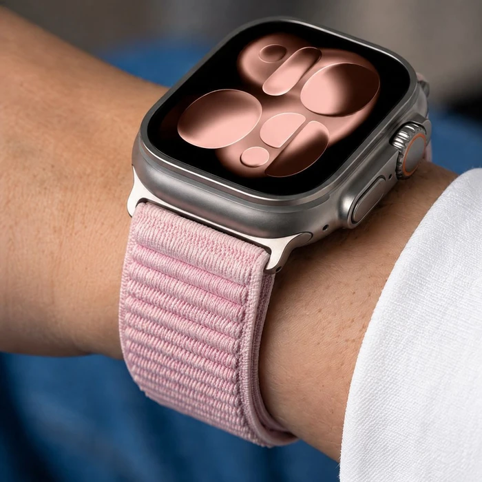 Tech-Protect Nylonloop Apple Watch 8 / 9 / 10 / 11 / 12 / SE / Ultra 44/45/46/49 mm Powder Pink
