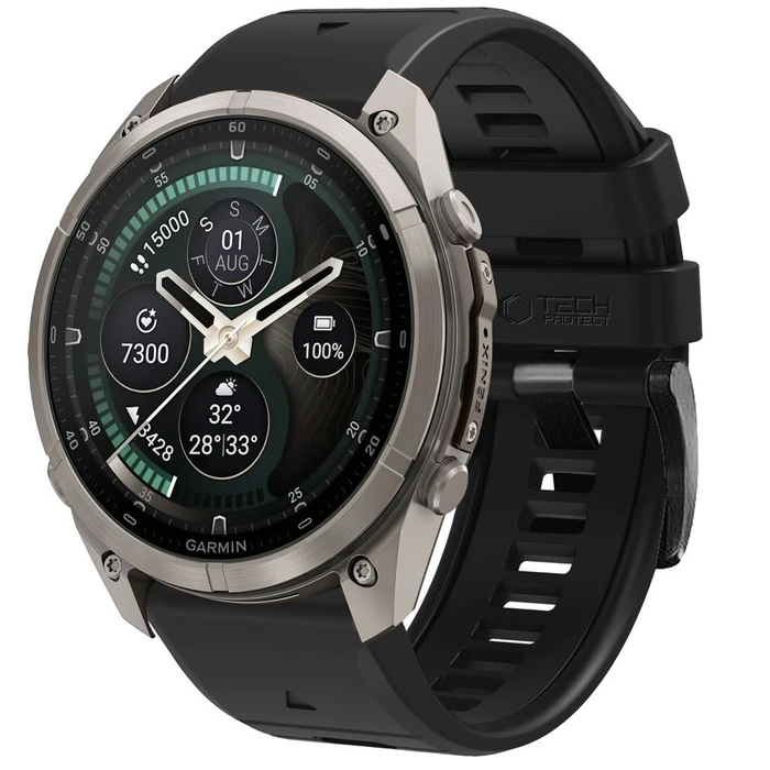 Tech-Protect Silicone Garmin Fenix 5 / 6 / 6 Pro / 7 / 8 / 8 Pro / E / 9 / 9 Pro 47 mm Obsidian Black