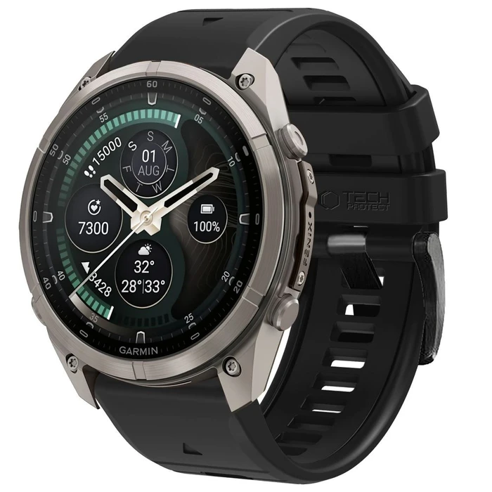 Tech-Protect Silicone Garmin Fenix 5 / 6 / 6 Pro / 7 / 8 / 8 Pro / E / 9 / 9 Pro 51 mm Obsidian Black