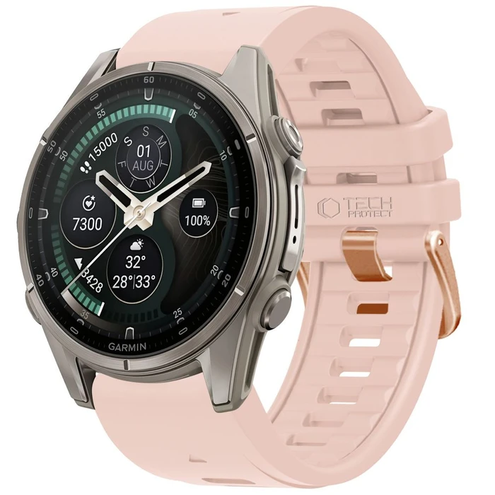 Tech-Protect Silicone Garmin Fenix 5s / 5s Plus / 6s / 6s Pro / 7s / 8 / 9 / 9 Pro 43 mm Powder Pink