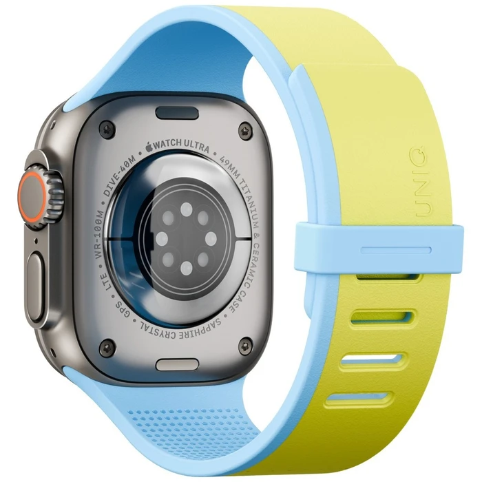 UNIQ Revix IV Reversible Magnetic Apple Watch Series 4/5/6/7/8/9/10/11/12/SE/SE2/SE3/Ultra/Ultra 2/Ultra 3/Ultra 4 44/45/46/49mm lime blue