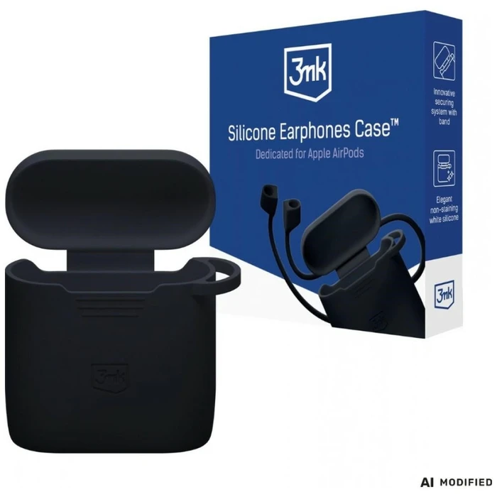 3MK Silicone AirPods Case Apple AirPods 4/5 black