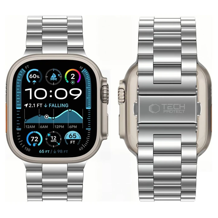 Tech-Protect Stainless Apple Watch 8 / 9 / 10 / 11 / 12 / SE / Ultra 44/45/46/49 mm Silver