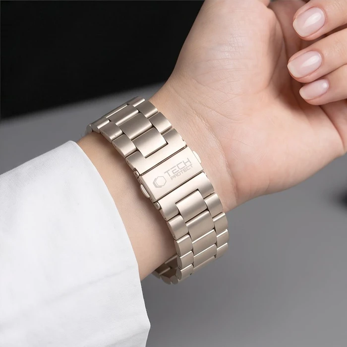 Tech-Protect Stainless Apple Watch 8 / 9 / 10 / 11 / 12 / SE / Ultra 44/45/46/49 mm Starlight