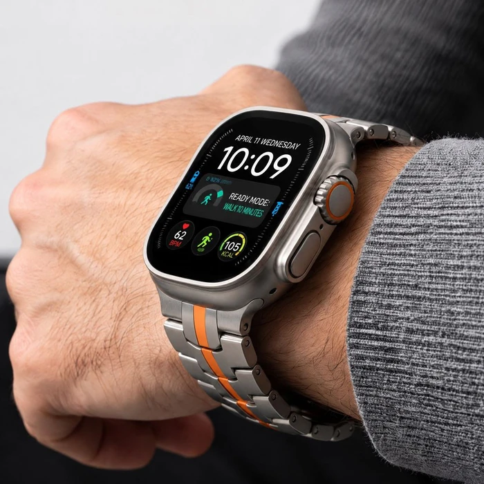 Tech-Protect Stainless Apple Watch 8 / 9 / 10 / 11 / 12 / SE / Ultra 44/45/46/49 mm Titanium/orange