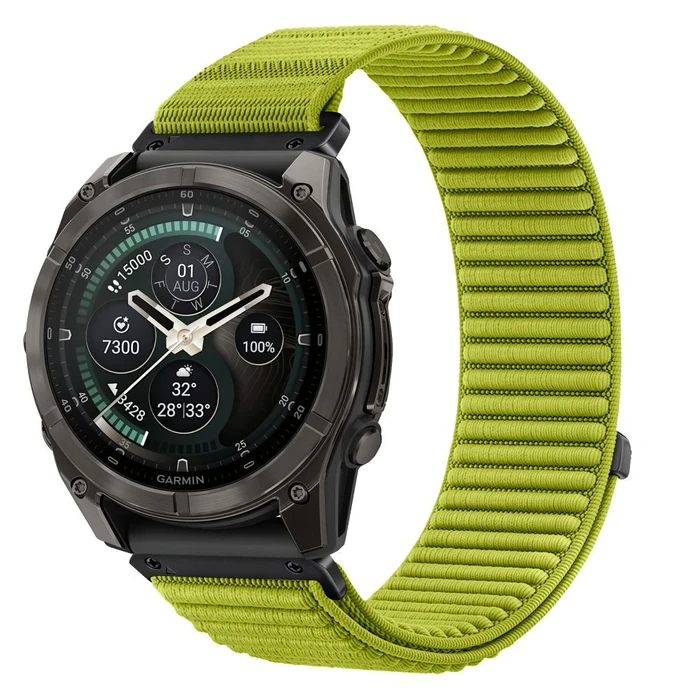 Tech-Protect NylonLoop Garmin Fenix 5x / 5x Plus / 6x / 6x Pro / 7x / 8 / 8 Pro / 9 / 9 Pro 51 mm Electric Lime
