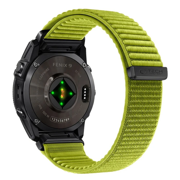 Tech-Protect NylonLoop Garmin Fenix 5x / 5x Plus / 6x / 6x Pro / 7x / 8 / 8 Pro / 9 / 9 Pro 51 mm Electric Lime