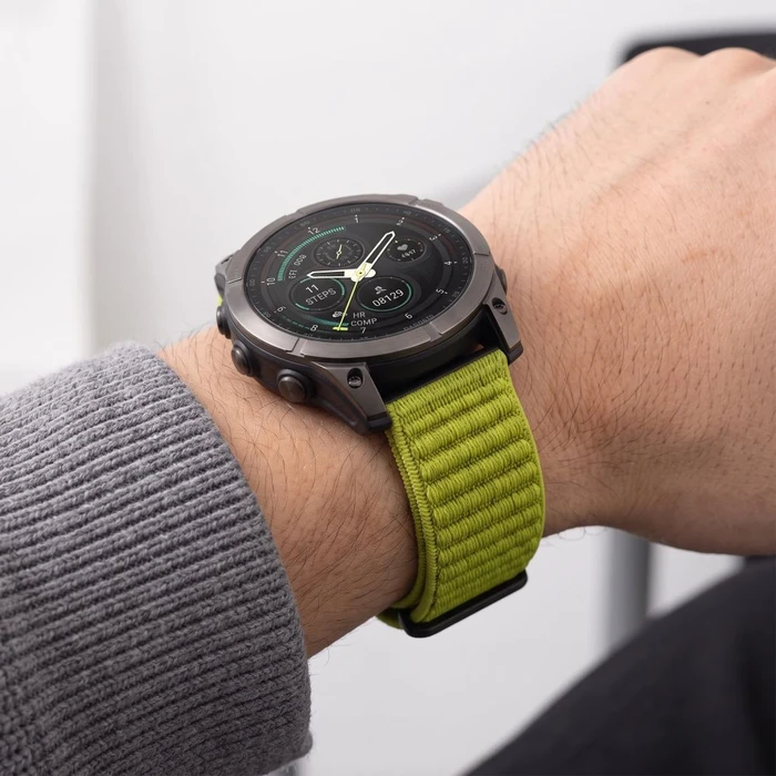 Tech-Protect NylonLoop Garmin Fenix 5x / 5x Plus / 6x / 6x Pro / 7x / 8 / 8 Pro / 9 / 9 Pro 51 mm Electric Lime