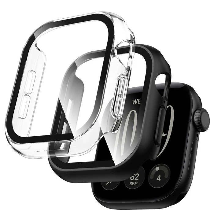 Tech-Protect Defense Apple Watch 12 42 mm Black & Clear [2 PACK]