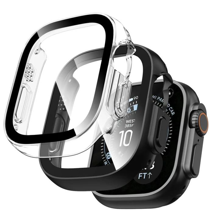 Tech-Protect Defense Apple Watch Ultra 1 / 2 / 3 / 4 49 mm Black & Clear [2 PACK]