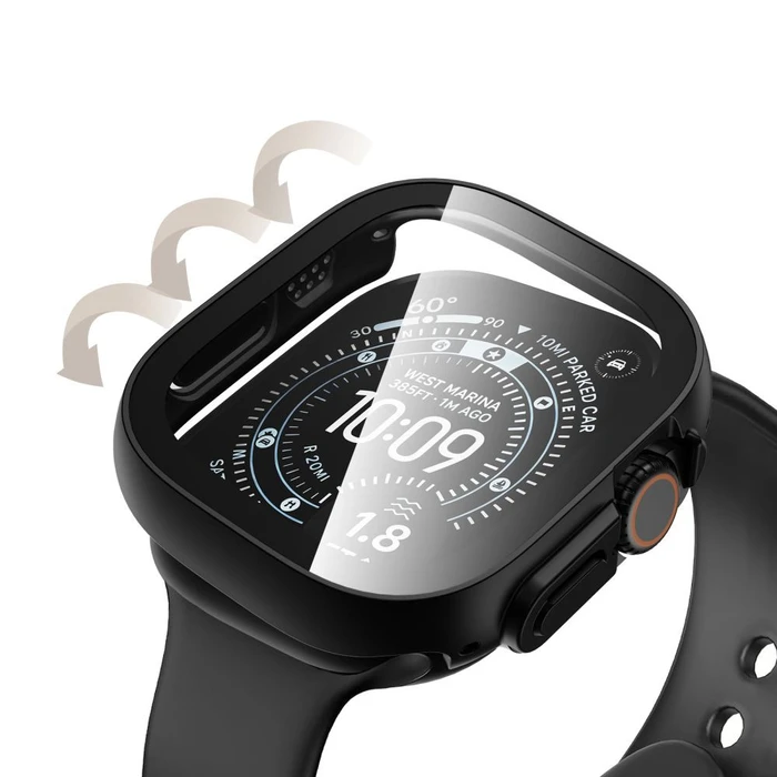 Tech-Protect Defense Apple Watch Ultra 1 / 2 / 3 / 4 49 mm Black & Clear [2 PACK]