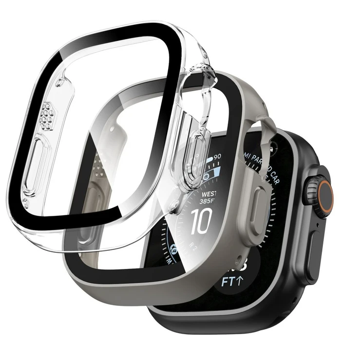 Tech-Protect Defense Apple Watch Ultra 1 / 2 / 3 / 4 49 mm Titanium & Clear [2 PACK]