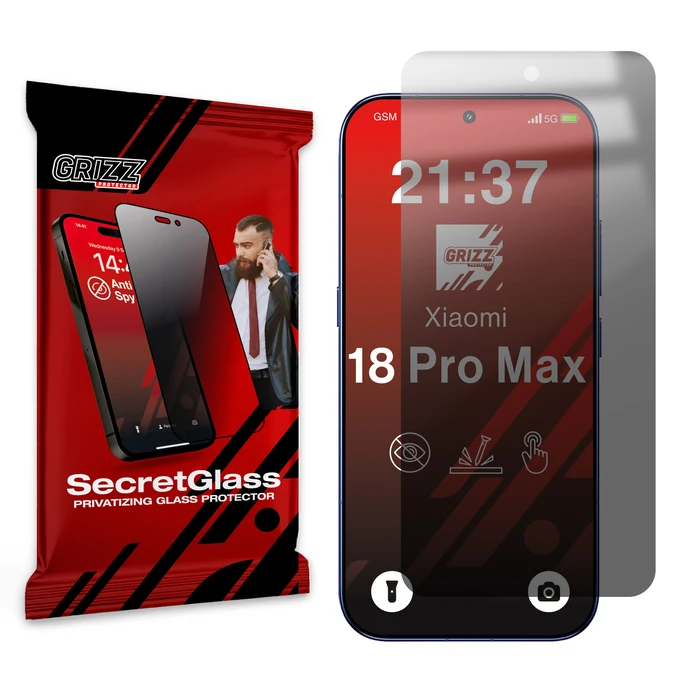 GrizzGlass SecretGlass Matte Privacy Glass for Xiaomi 18 Pro Max