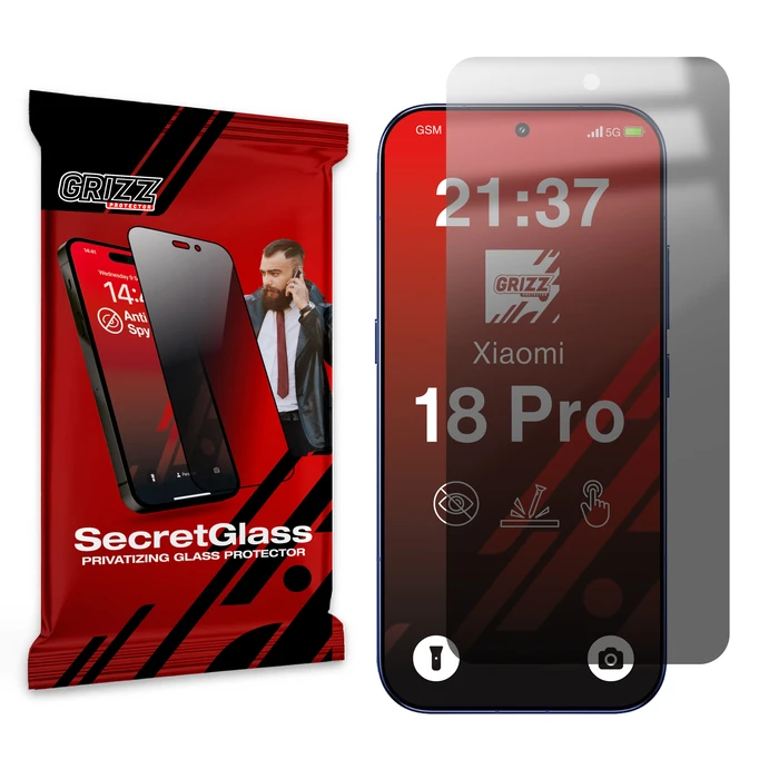 GrizzGlass SecretGlass Matte Privacy Glass for Xiaomi 18 Pro